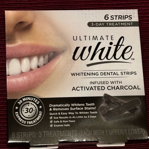 2 x Ultimate White Whitening Dental Strip Infused with Charcoal 6 Strips NWT - Picture 2 of 10